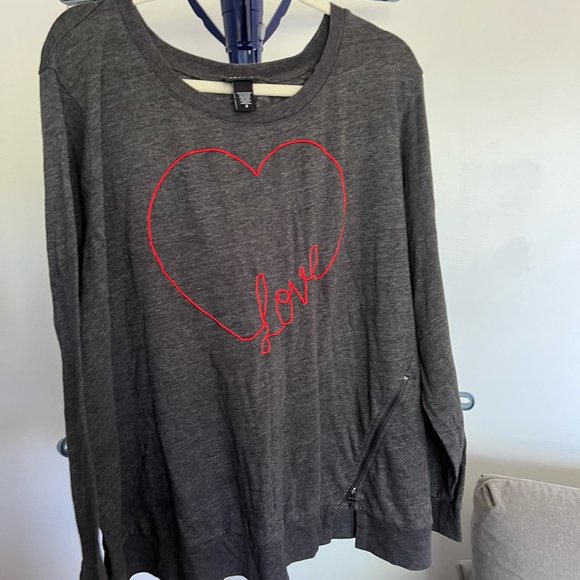 torrid Tops - Torrid, Gray, Light sweatshirt with zipper detail
